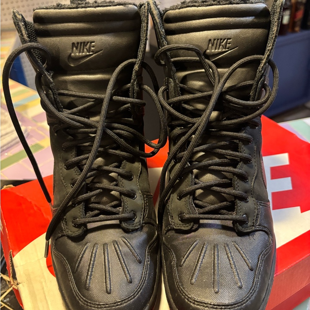 Nike Dunk Sky Hi Wedge Sneakers Women’s 9 Black Quilted High Top Boots - Picture 2 of 6